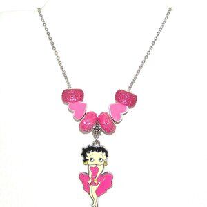 Betty Boop Necklace, Sexy Hot Pink, NEW